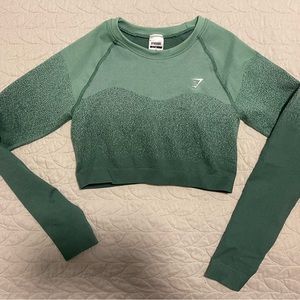 Gymshark Women’s Ombre Seamless Long Sleeve Crop Top Size M